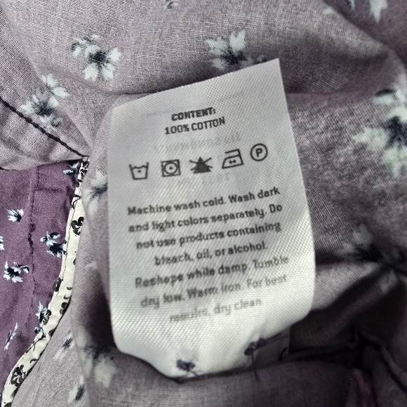 7DIAMONDS All Over Floral‎ Print Short Sleeve Button Down Purple Men Sz M Preppy - Picture 7 of 13